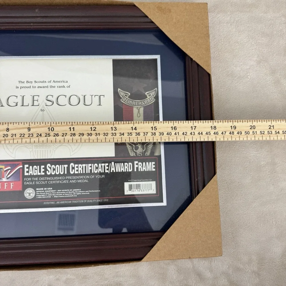 BSA Eagle Scout Certificate Award Frame Wood Display Medal Holder USA New